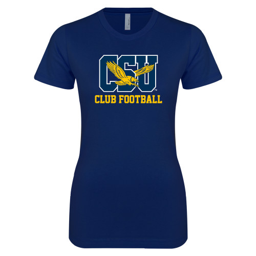  Next Level Womens Navy Boyfriend Tee - Club Football