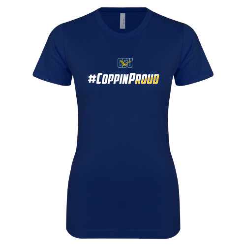  Next Level Womens Navy Boyfriend Tee - #CoppinProud