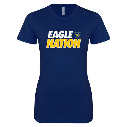  Next Level Womens Navy Boyfriend Tee - Eagle Nation