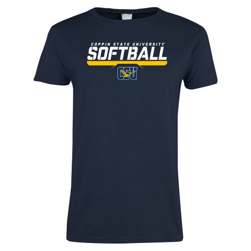 Womens Short Sleeve Navy Tee - Coppin State University Softball Stencil