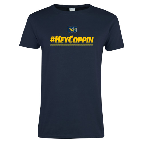  Womens Short Sleeve Navy Tee - #HeyCoppin