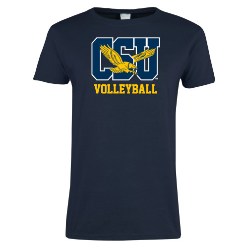  Womens Navy Short Sleeve Tee - Volleyball