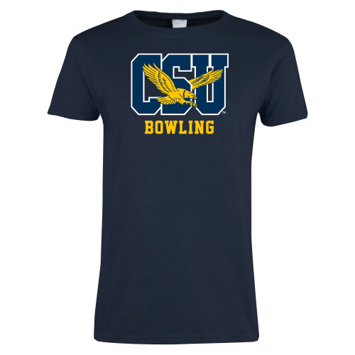  Womens Navy Short Sleeve Tee - Bowling