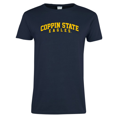  Womens Short Sleeve Navy Tee - Arched Coppin State Eagles