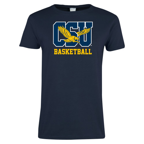  Womens Short Sleeve Navy Tee - Basketball