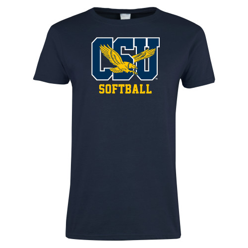  Womens Short Sleeve Navy Tee - Softball