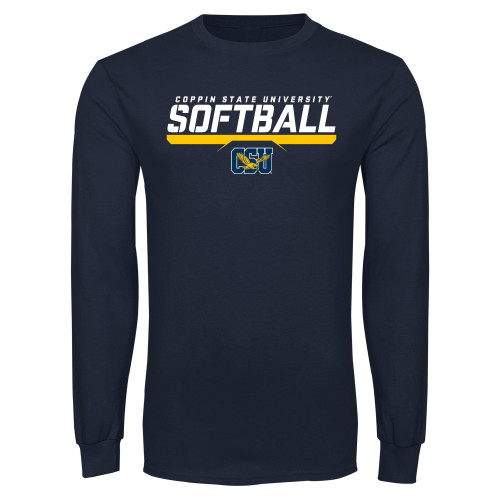  Navy Long Sleeve T-Shirt - Coppin State University Softball Stencil