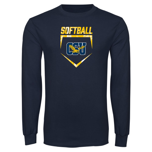  Navy Long Sleeve T-Shirt - Softball Plate