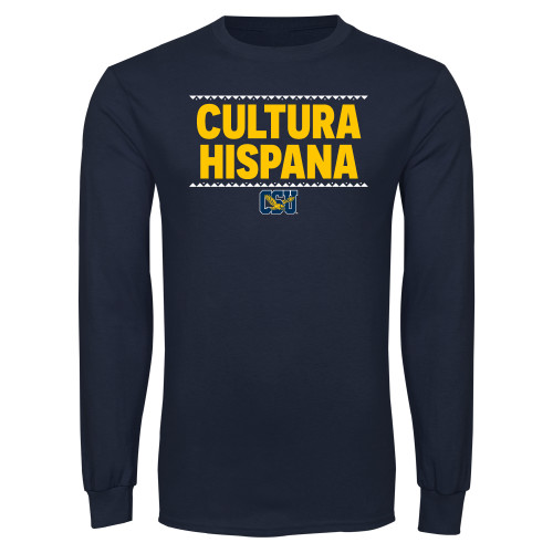  Navy Long Sleeve T Shirt - Cultura Hispana Hispanic Heritage - CSU