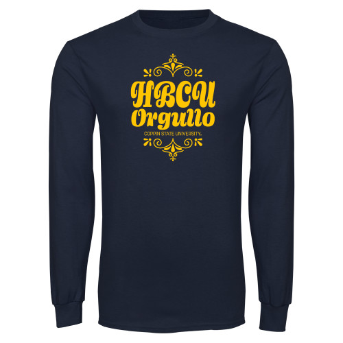  Navy Long Sleeve T Shirt - HBCU Orgullo Hispanic Heritage - CSU