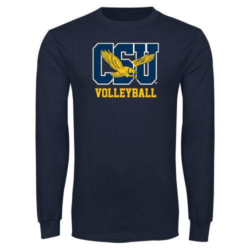  Navy Long Sleeve T Shirt - Volleyball
