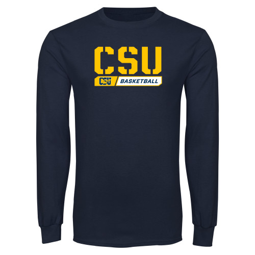  Navy Long Sleeve T-Shirt - CSU Basketball Stencil