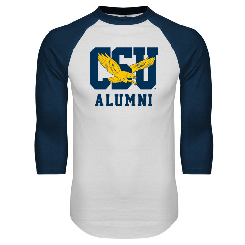  White/Navy Raglan Baseball T Shirt - Alumni