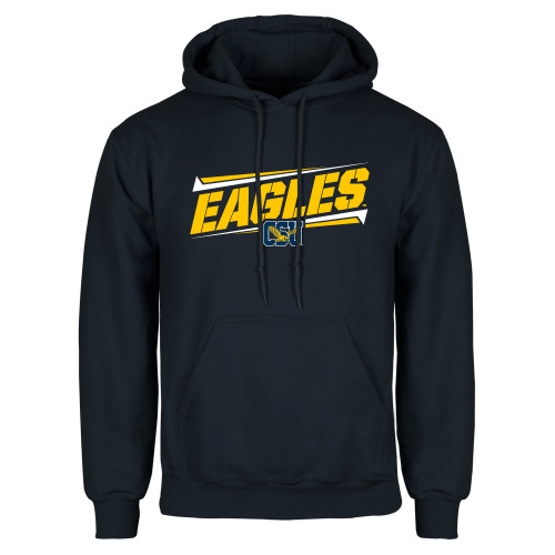  Navy Fleece Hoodie - Slanted Eagles w/ Logo