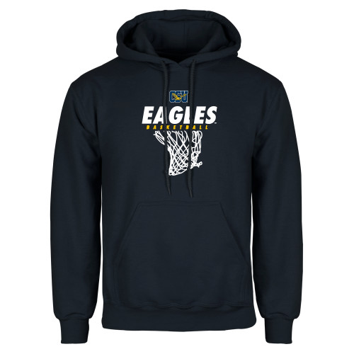  Navy Fleece Hoodie - Eagles Basketball w/ Hanging Net