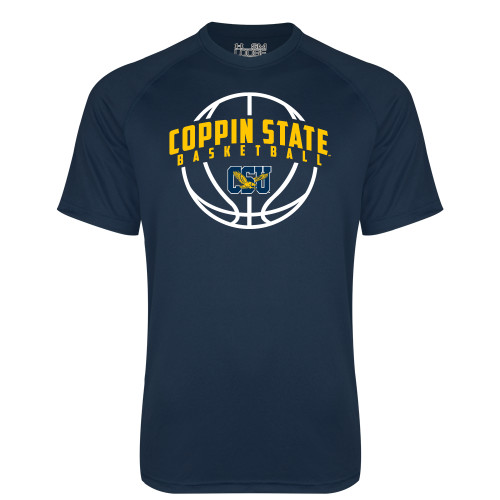  Under Armour Navy Tech Tee - Coppin State Basketball Arched w/ Ball