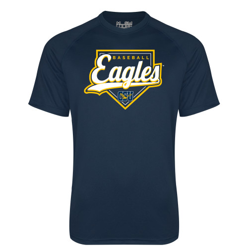  Under Armour Navy Tech Tee - Eagles Baseball Plate w/ Script