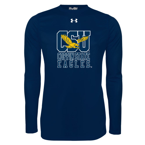  Under Armour Navy Long Sleeve Tech Tee - CSU Coppin State Eagles