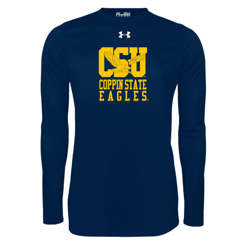  Under Armour Navy Long Sleeve Tech Tee - CSU Coppin State Eagles