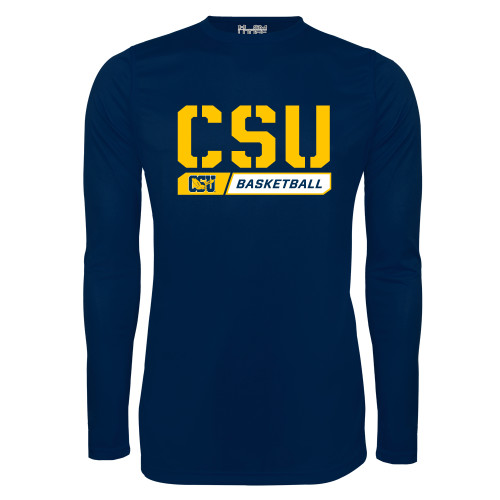  Under Armour Navy Long Sleeve Tech Tee - CSU Basketball Stencil