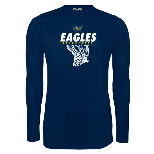  Under Armour Navy Long Sleeve Tech Tee - Eagles Basketball w/ Hanging Net