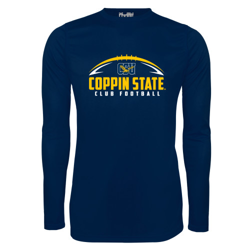  Under Armour Navy Long Sleeve Tech Tee - Coppin State Club Football w/ Football