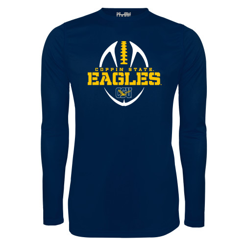  Under Armour Navy Long Sleeve Tech Tee - Coppin State Eagles Football Vertical