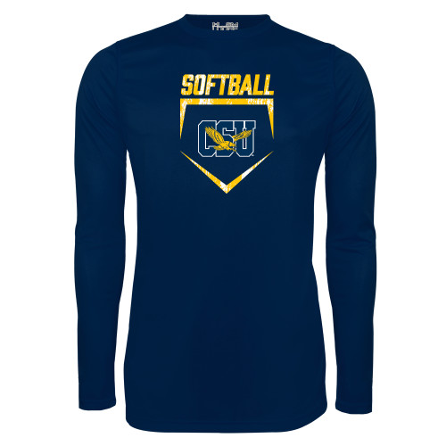  Under Armour Navy Long Sleeve Tech Tee - Softball Plate