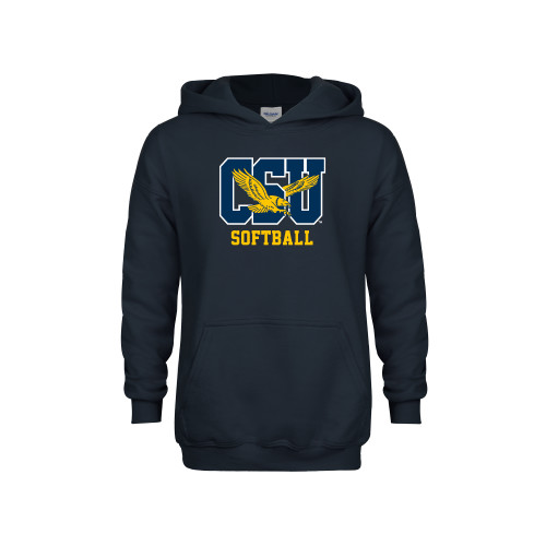  Youth Navy Fleece Hoodie - Softball