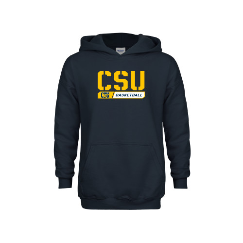  Youth Navy Fleece Hoodie - CSU Basketball Stencil