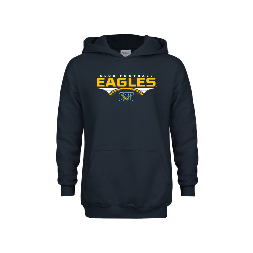  Youth Navy Fleece Hoodie - Eagles Club Football Stacked