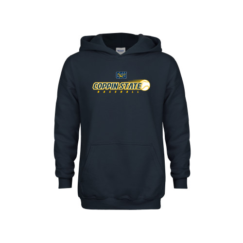  Youth Navy Fleece Hoodie - Coppin State Baseball Flying Ball