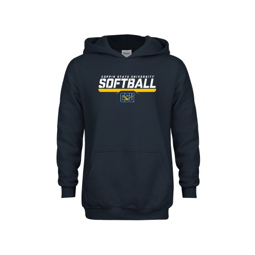  Youth Navy Fleece Hoodie - Coppin State University Softball Stencil