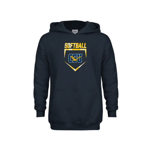  Youth Navy Fleece Hoodie - Softball Plate