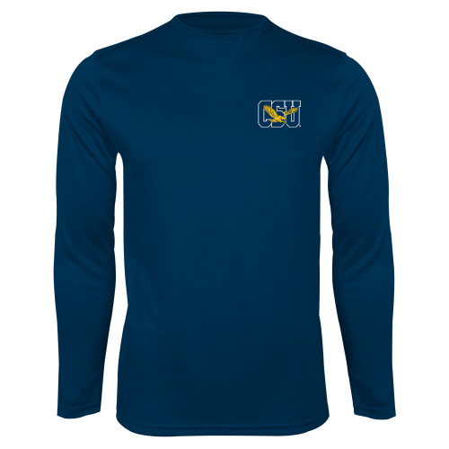  Navy Performance Long Sleeve Shirt - Official Logo