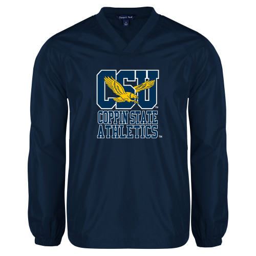  Navy V Neck Raglan Windshirt - CSU Coppin State Athletics