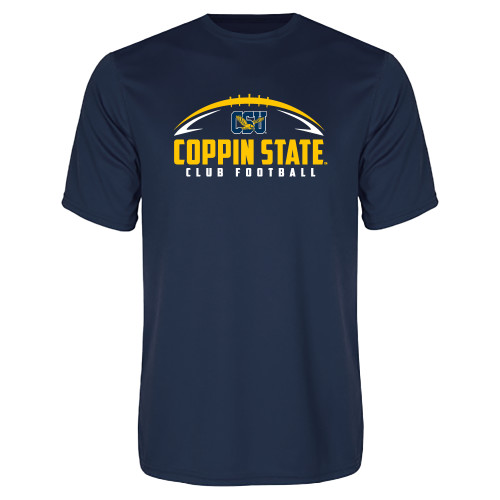  Navy Performance Tee - Coppin State Club Football w/ Football