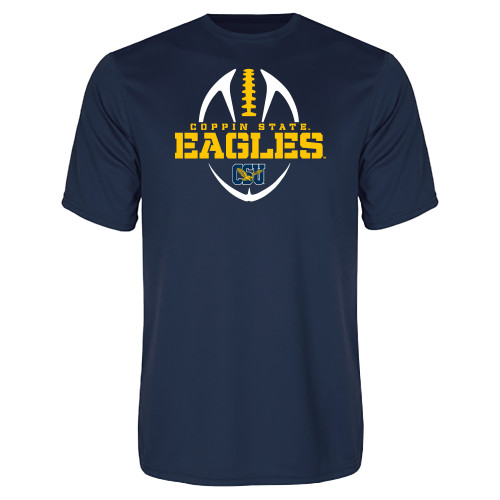  Navy Performance Tee - Coppin State Eagles Football Vertical