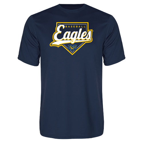  Navy Performance Tee - Eagles Baseball Plate w/ Script