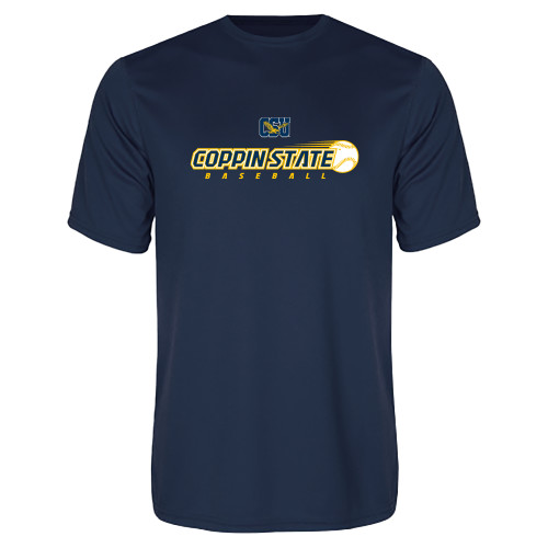  Navy Performance Tee - Coppin State Baseball Flying Ball