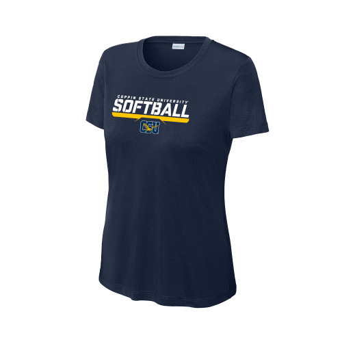  Womens Navy Performance Tee - Coppin State University Softball Stencil