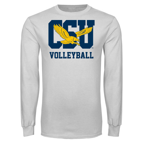  White Long Sleeve T Shirt - Volleyball