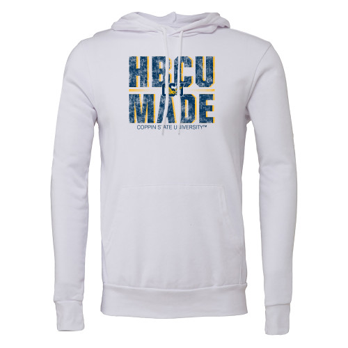  Bella + Canvas White Fleece Hood - Coppin State HBCU Made