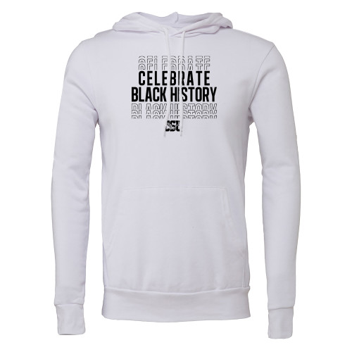 Bella + Canvas White Fleece Hood - Coppin State Celebrate Black History Repeat Design