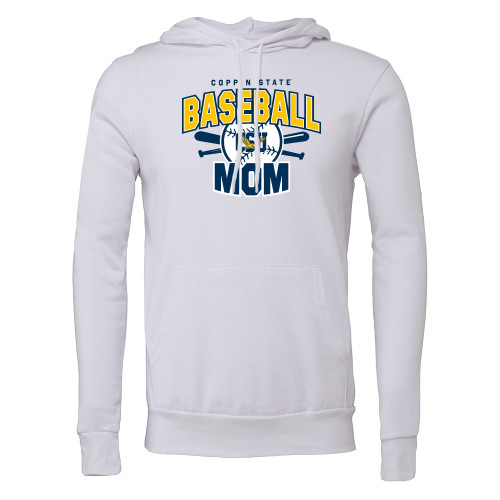  Bella + Canvas White Fleece Hood - Coppin State Baseball Mom
