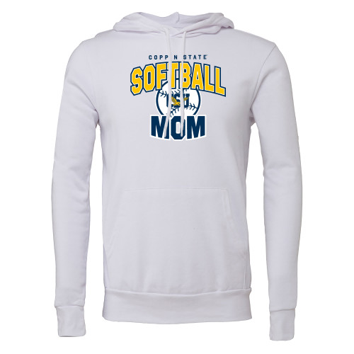  Bella + Canvas White Fleece Hood - Coppin State Softball Mom