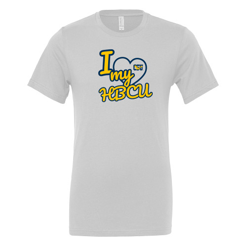  Bella + Canvas White Jersey Cotton T Shirt - Coppin State I heart my HBCU