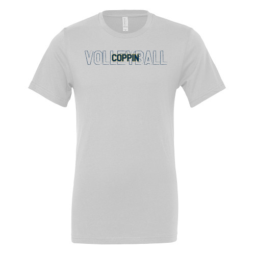  Bella + Canvas White Jersey Cotton T Shirt - Coppin State Volleyball Outline