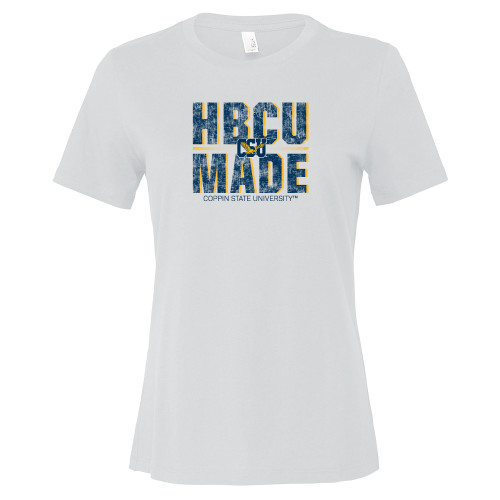  Bella + Canvas Womens White Relaxed Cotton T Shirt - Coppin State HBCU Made
