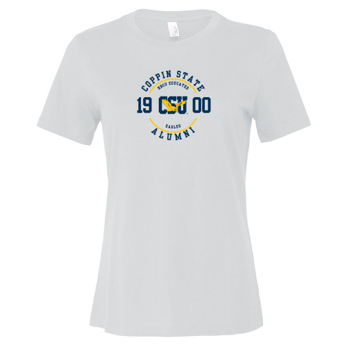  Bella + Canvas Womens White Relaxed Cotton T Shirt - Coppin State HBCU Educated Alumni